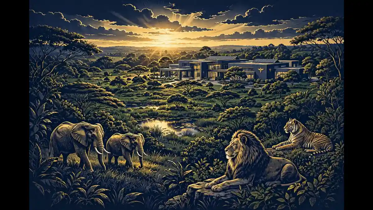 Illustrated view of Vantara, Anant Ambani's wildlife rescue and rehabilitation center in Jamnagar