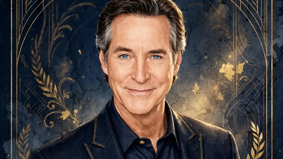 Illustrated portrait of Drake Hogestyn, the late actor who played John Black on Days of Our Lives