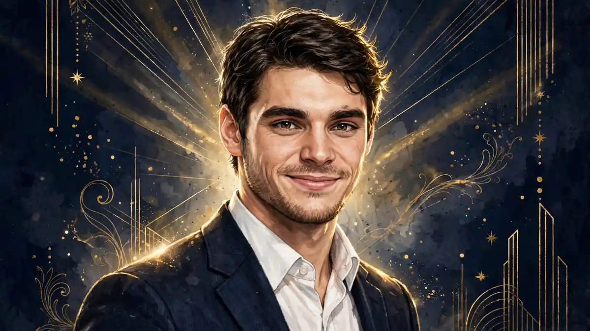 Illustrated portrait of RJ Mitte, the actor who played Walter White Jr. on Breaking Bad